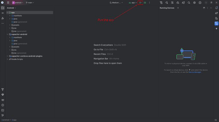 Android Studio - Run the app